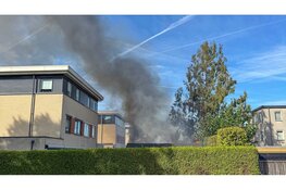 Flinke rookwolken bij brand in tuin in Zeewolde