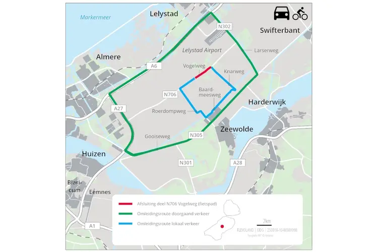 Vogelweg (N706) tijdelijk afgesloten vanaf 11 mei