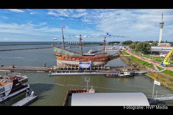 Schip de Batavia voor laatste keer aangekomen in Lelystad